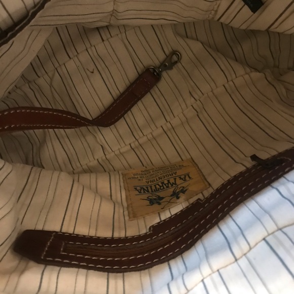 LaMartina Leather and Canvas Handbag - Picture 3 of 5